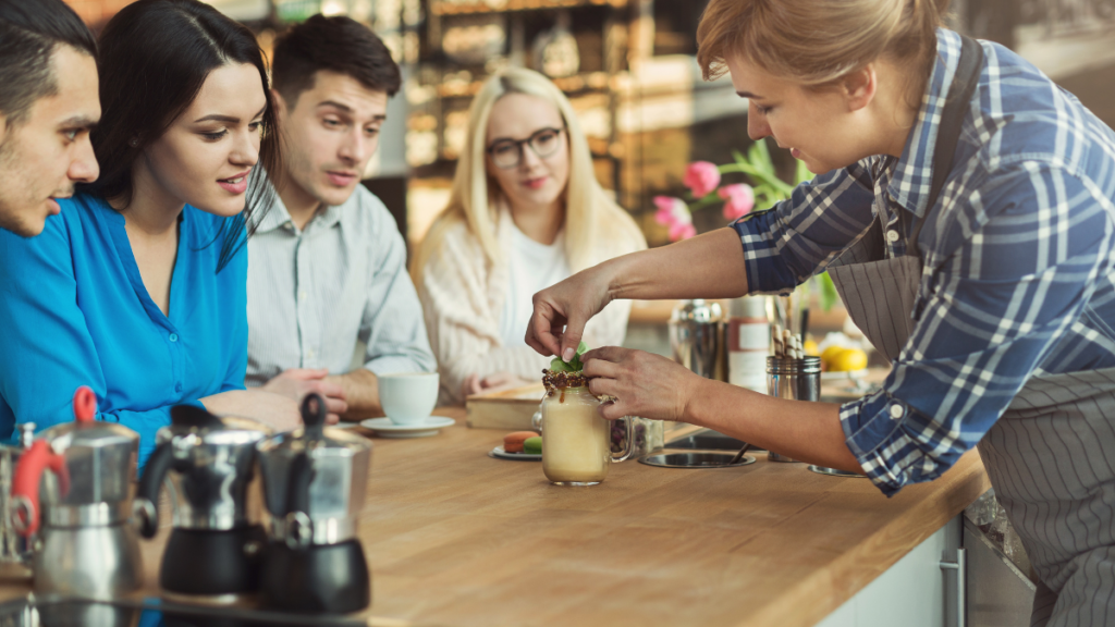 A barista trains for a job